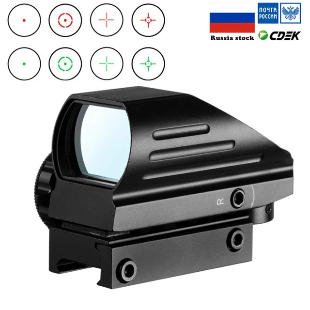 Reflejo táctico láser rojo verde 4 retícula holográfica proyectada mira telescópica pistola de aire caza 11mm/20mm Rail Mount AK