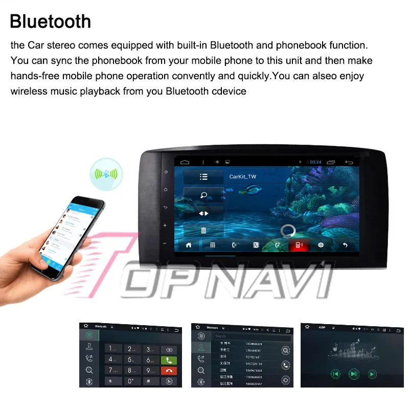 Sale Topnavi 9" Quad Core Android 6.0 Car GPS Navigation for Benz R300 2006- Autoradio Multimedia Audio Stereo,NO DVD 20