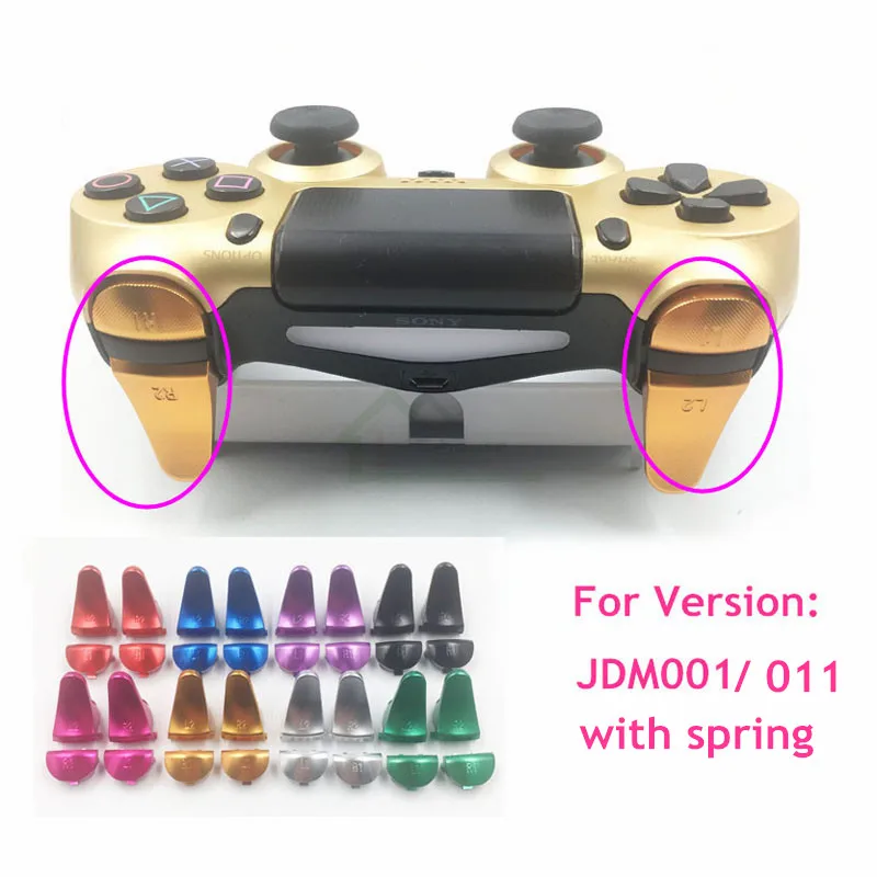 

Customs Metal Aluminum L1 R1 L2 R2 Extender Extended Controller Trigger Buttons with Spring replacement for Playstation 4 PS4