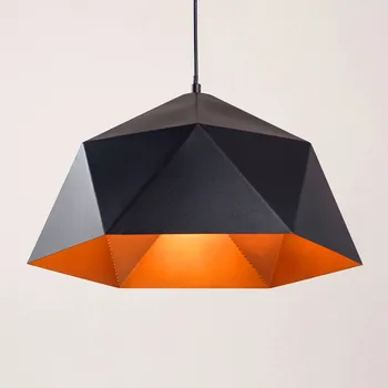 

2018 new Modern Minimalist Geometric Iron chandelier Rhombus restaurant bar den LED creative small hemisphere ceiling chandelier