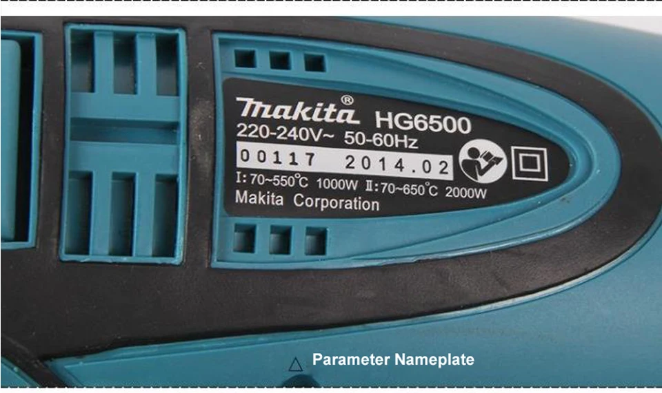 Япония Makita HG6500 воздуходувка цифровой автомобильный фольга электрический пистолет 2000 Вт с инструментальным ящиком и 10 шт. Аппаратные аксессуары