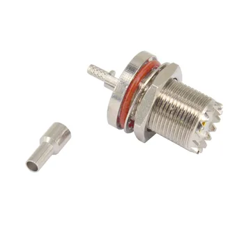 

10 Pieces UHF Female Bulkhead RF Connector Crimp RG316 RG178 RG174 1.13mm Cable