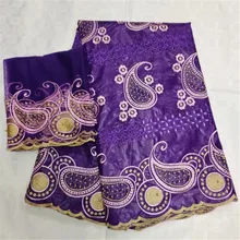 Африканский Фиолетовый красивый головной убор кружевной ткани горячая Распродажа стиль женский хлопок кружева последние bazin Brode ткань 5+ 2 yard-BYE30