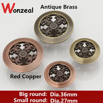 

Dia.27mm/36mm Antique Brass and Red Copper Single hole cabinet knob Zinc alloy kitchen furniture knob antique drawer knob