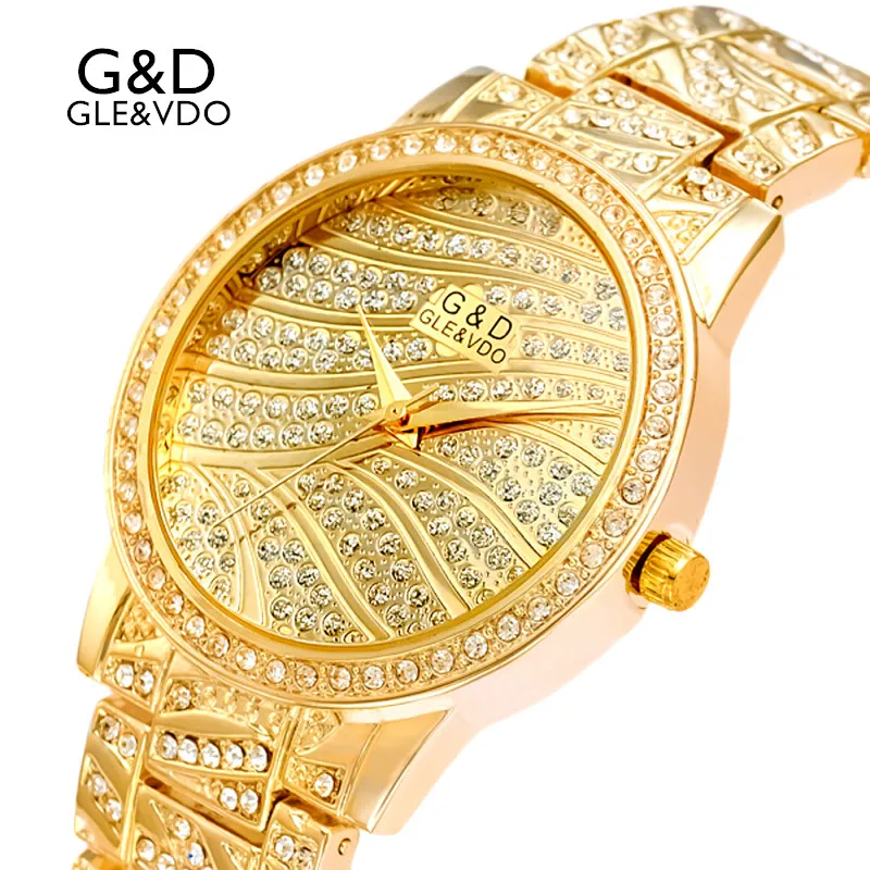 Xg72 G & D gle и VDO Womem браслет Часы роскошные золотые женские Повседневные часы женская одежда часы Нержавеющая сталь ремешок Reloj mujer