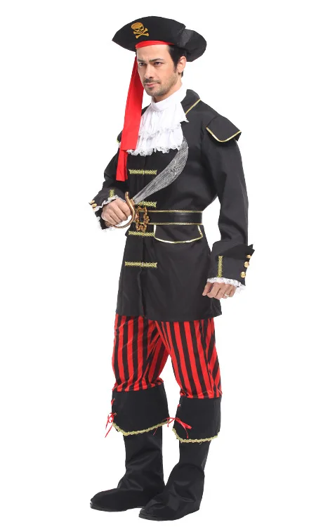 Косплэй форма человек пират Джек Костюмы для косплея Пираты Карибского моря Хэллоуин Disfraces игры мужской этап Костюмы