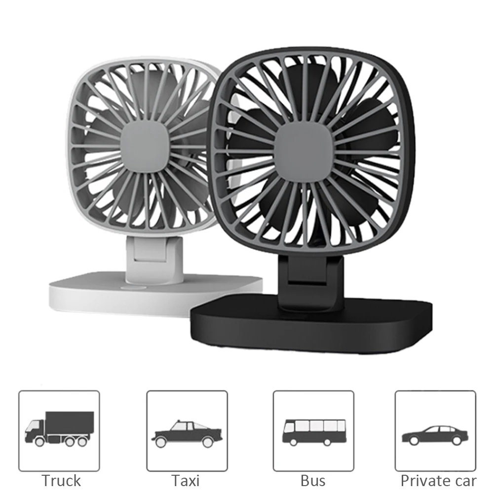 5V Car USB Small Fan 360 Degree Rotation USB Powered Home Fan Black