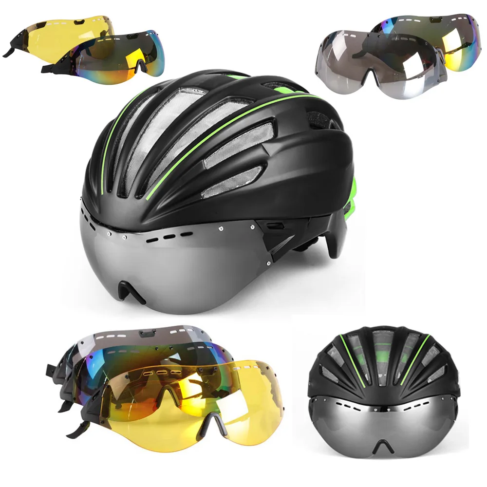 Cycling Helmet Double Layers Cycling helmet Glasses Goggles Bicycle