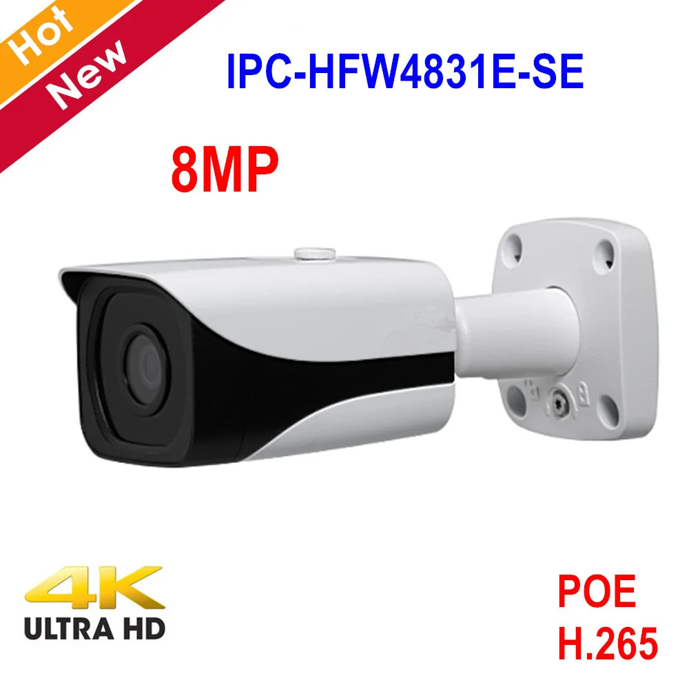 

Dahua 4K IPC-HFW4831E-SE 8MP WDR IR Mini Bullet Network IP Camera Smart Detect 40m IR Support Micro SD Card H.265 WDR IP67 PoE