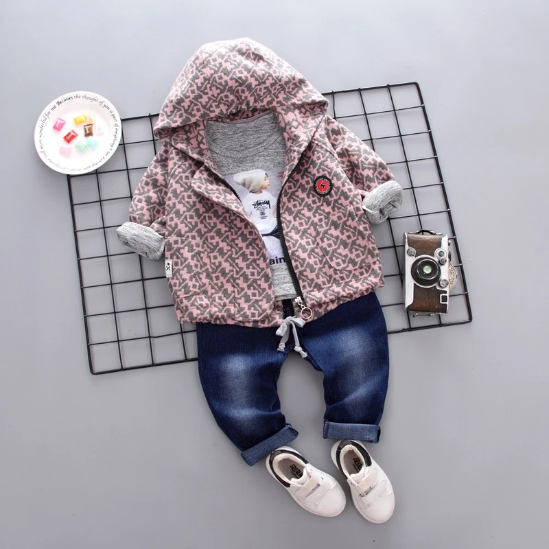 

baby infant newborn girl boy costume toddler kids 3pieces clothes set spring autumn outfit 9 12 24 36month 1 2 3year hooded 2019