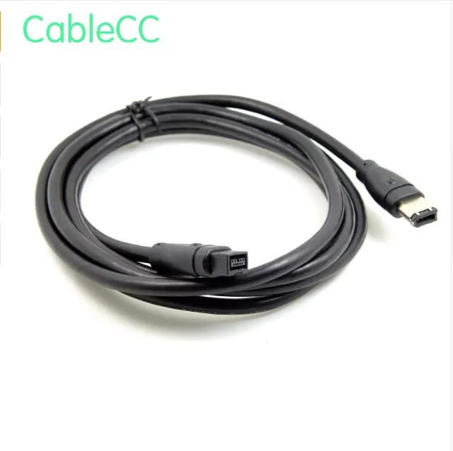 

Cablecc FW-018-1.8M wholesale 9 Pin to 6 Pin male to male Beta Firewire 800 Firewire 400 9 6 Cable IEEE 1394B 1.8M Black