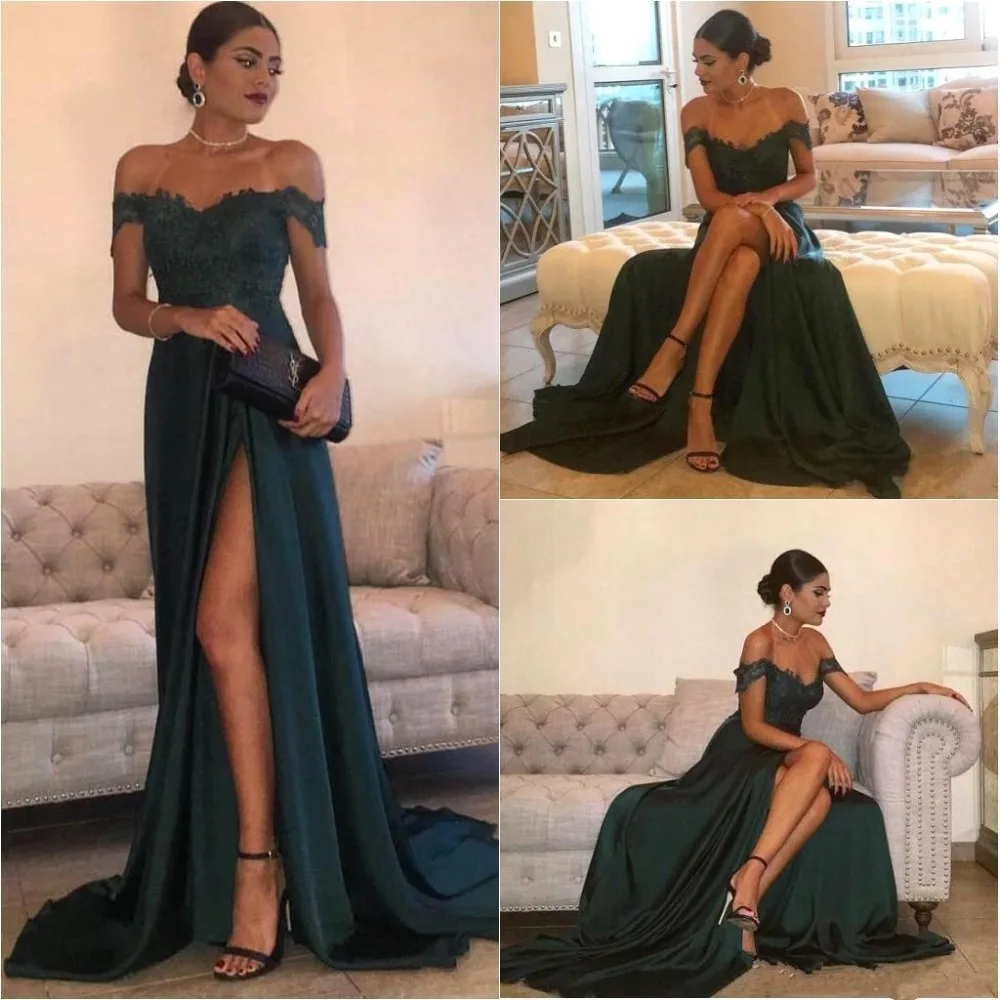 

2018 Sexy Black Halter Satin Mermaid Long Prom Dresses Lace Sequins Beaded Backless Side Slit Evening Dresses Formal Party Dress