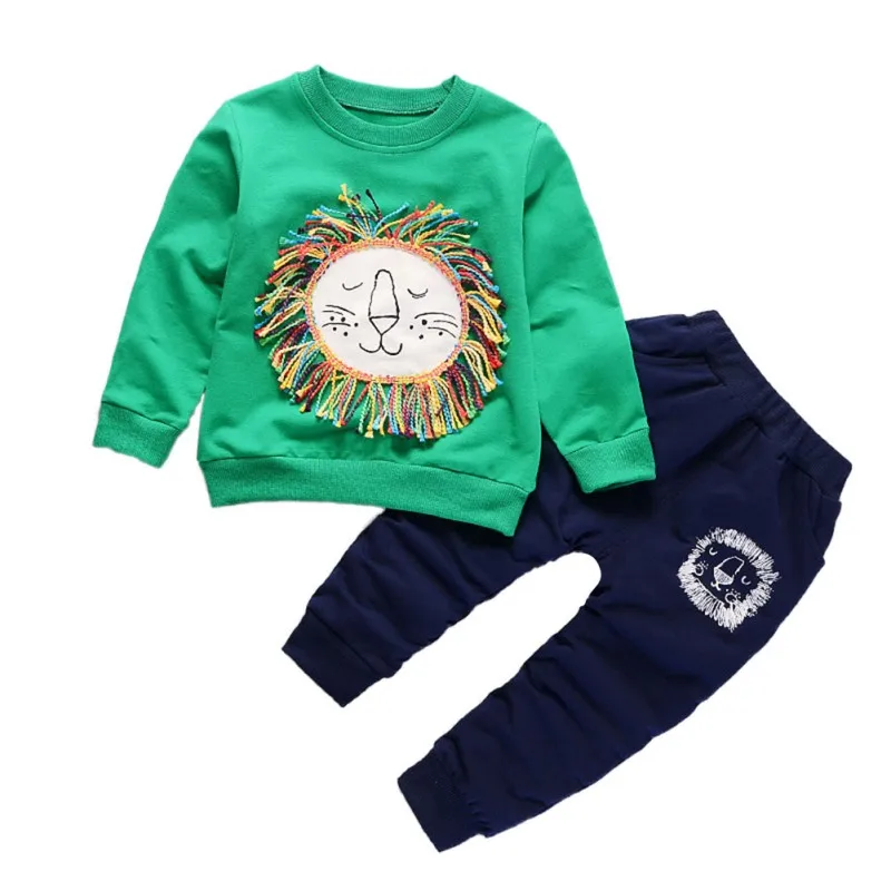 

2PCS Baby Boy Girl Clothes Set Long Sleeve Cartoon Print Pullover Top+Casual Trousers Toddler Clothes Outfits