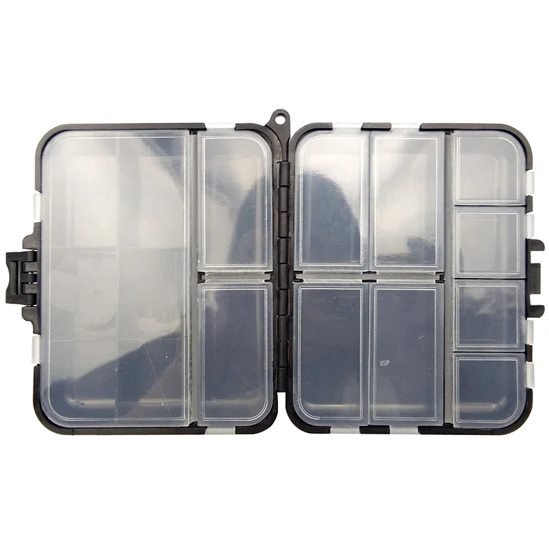 

1pc Plastic Portable Carp Fishing Accessories Case 12X10X3.5cm 26 Compartments Hasp Fishing Tackle Storage Box For Lures