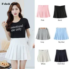 high waist ball pleated skirts New summer Harajuku Denim Skirts solid a-line sailor skirt Plus Size Japanese school uniform