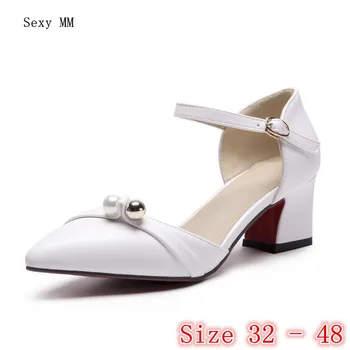 

Low High Heels Women D'Orsay Pumps High Heel Shoes Stiletto Woman Wedding Shoes Small Plus Size 32 - 40 41 42 43 44 45 46 47 48