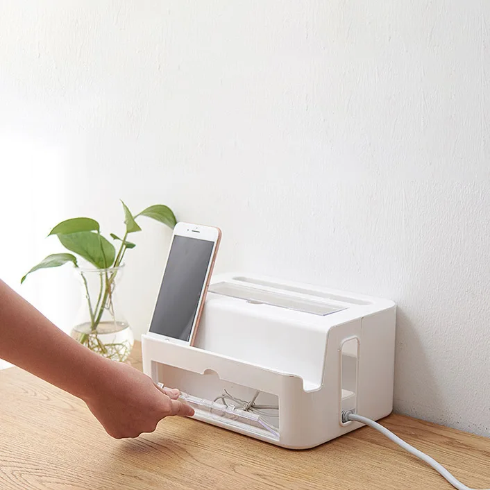 

Home Storage Multi-Function Pen Holder Plug Storage Box Desktop Power Outlet Finishing Box Wire Box