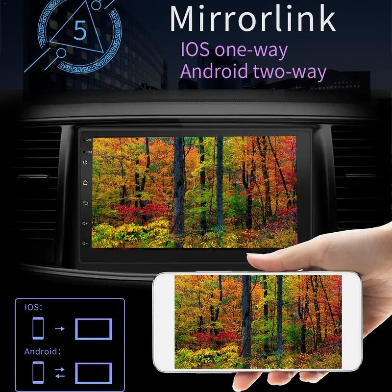 Android 8.1 System 16G Memory Touch Screen 7 Inch HD Car Bluetooth MP5 Player Button 2 DIN Universal GPS Navigation WIFI