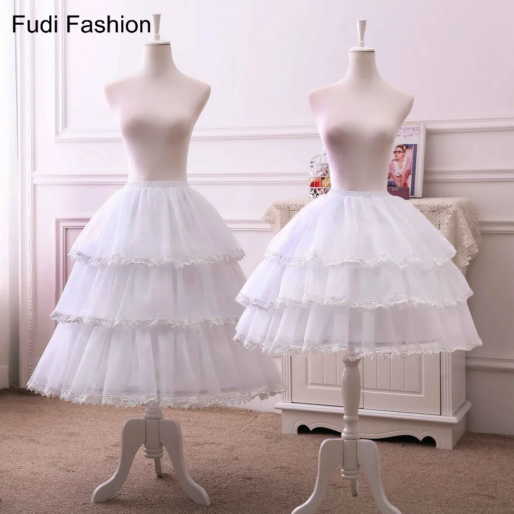 

New Girl lolita Cosplay underskirt rockabilly crionline ball gown petticoat 3 Layers Hoop Ruffle A Line Woman P008