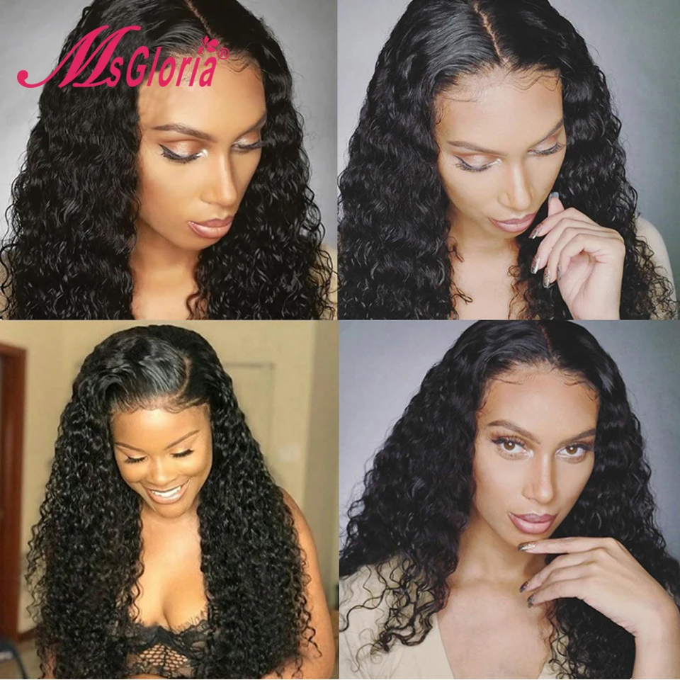 13*6 Lace Front Human Hair Wigs With Baby Hair Pre Plucked Brazilian Remy Curly Human Hair Wigs For Black Women Bleached Knots
