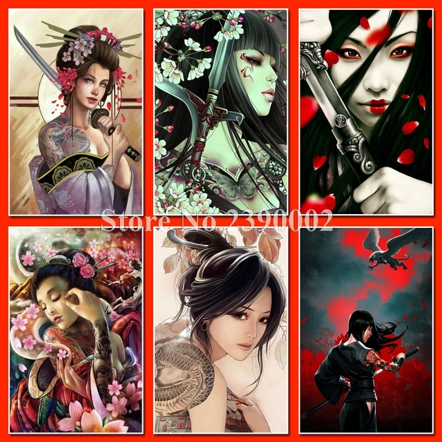 5d diamond embroidery japan geisha samurai diy diamond painting 5d diamond embroidery japan geisha samurai diy diamond painting pictures full diamond mosaic needlework canvas