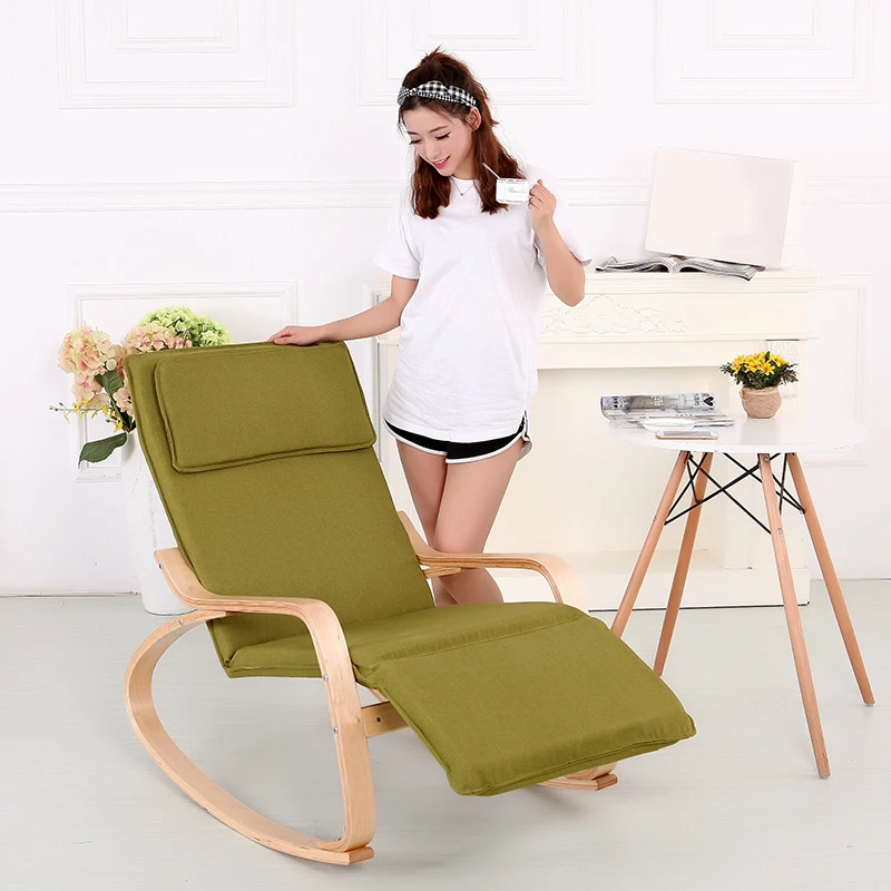 Высококачественный деревянный Балконный стул ленивый стул для отдыха Открытый удобный шезлонг кресло-качалка мягкая мебель для дома