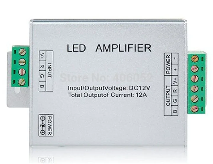 10 шт./лот LED RGB усилитель 3 цепи 12В 12А 144 Вт контроллер усилителя для светодиодной