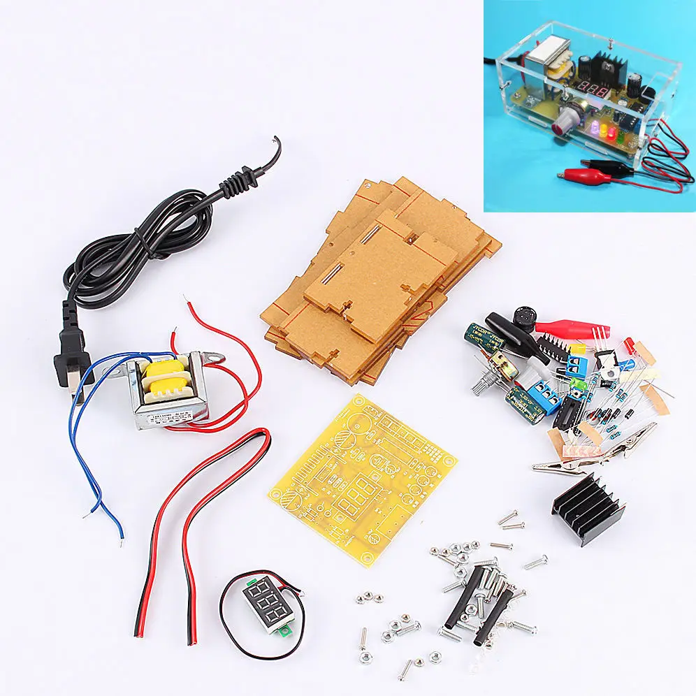 LM317 Adjustable 1.25V-12V 5V Voltage Power Supply Board Learning Kit With Case DIY kits | Освещение