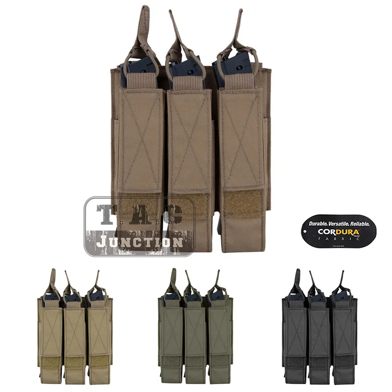 

Emerson Tactical Modular MOLLE Triple Open Top SMG Mag Pouch Holder EmersonGear For MP5 / MP7 / KRISS Airsoft Magazine Carrier