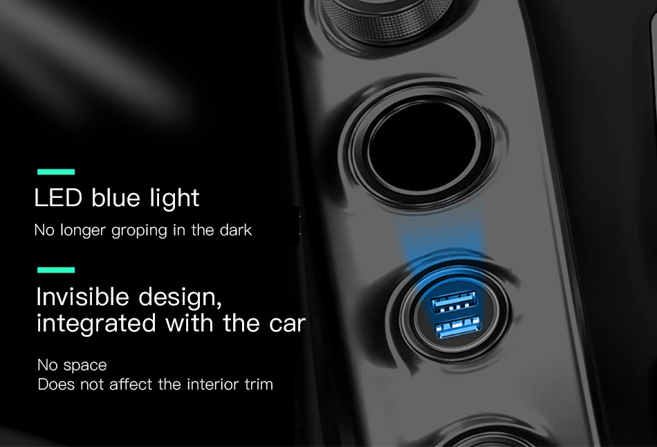 !ACCEZZ USB Car Charger Dual Port Adapter 3.1A 5V With LED Charger Universal For Xiaomi iPhone XS XR Huawei Samsung Mobile Phone (4)