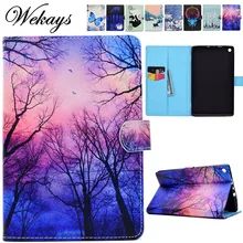 Wekays For Amazon HD8 2017 2016 Cartoon Flower Leather Funda Case For Amazon Kindle Fire HD8 HD 8 2017 2016 8