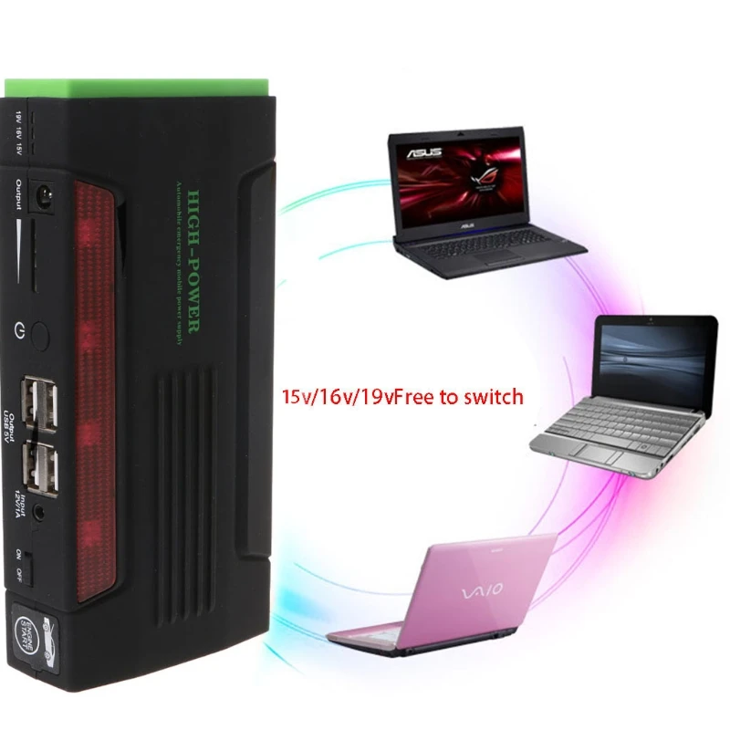 68000mAh Battery Charger Portable Mini Car Jump Starter Booster Power Bank For 12V Car