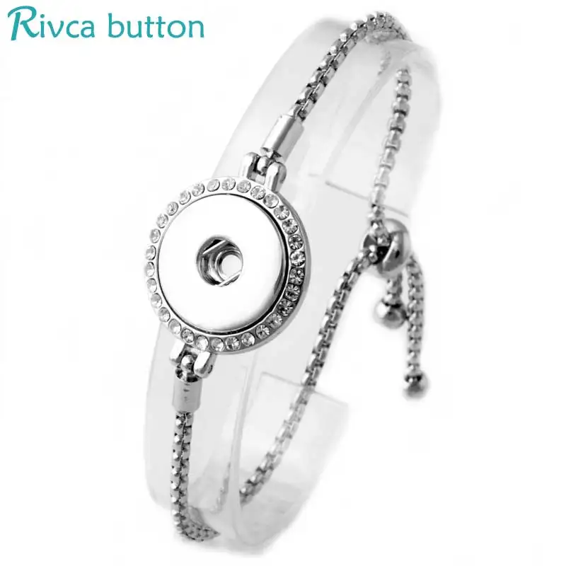 

6Pcs/lot Adjustable Snap Button Bracelet 18mm Metal Snap Button Charms Chain Bracelets For Women Snap Buttons Jewelry P00975
