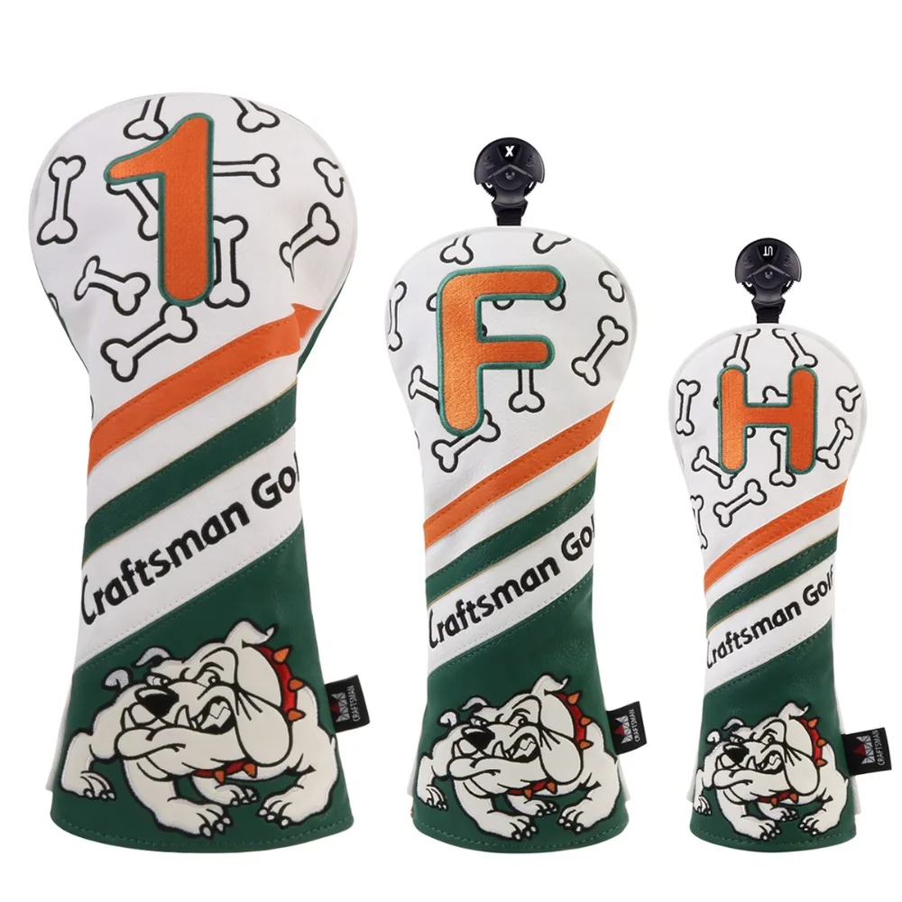 Craftsman Golf Wood Head Covers Headcover Bull Gog Driver / Fairway / Hybrid Driver FW UT Headcovers Free Shipping Craftsman Golf Wood Head Covers Headcover Bull Gog Driver / Fairway / Hybrid Driver FW UT Headcovers Free Shipping