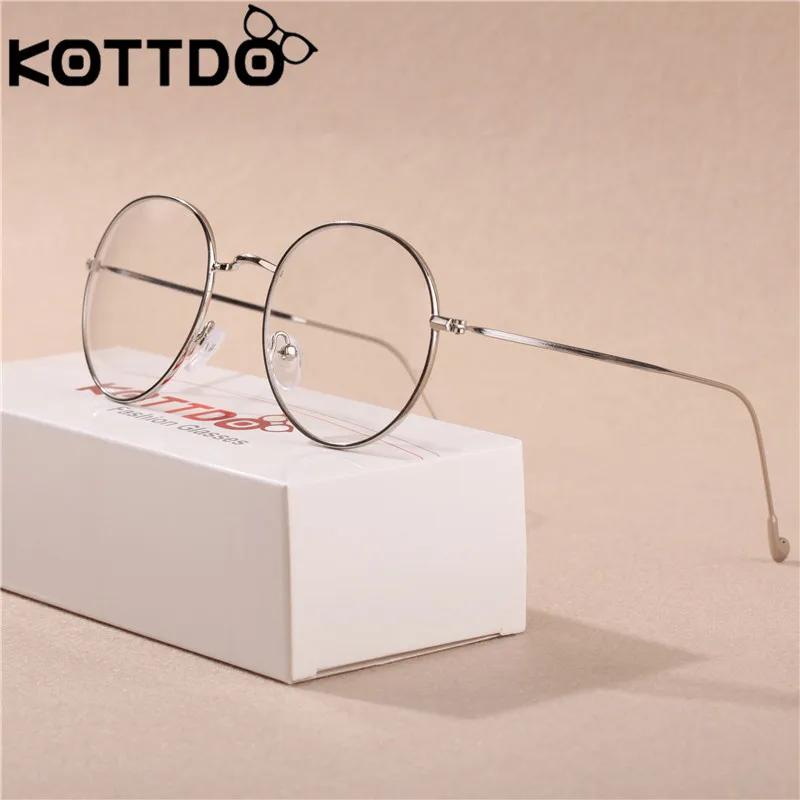 KOTTDO Ретро Круглые Солнцезащитные очки для Для женщин Оптические очки Для мужчин очки Oculos Lunette De Vue Femme