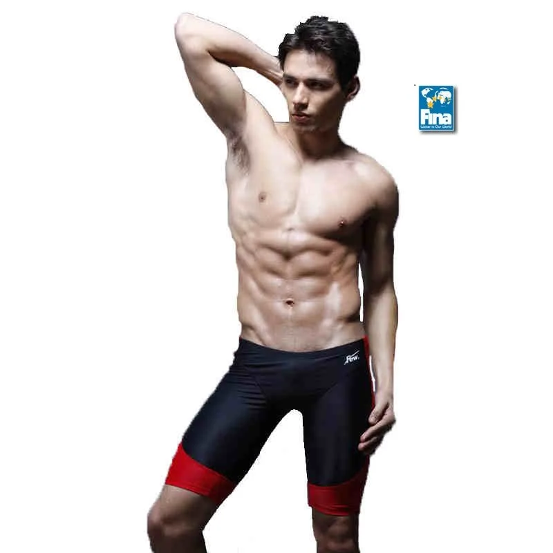 

Few FINA approved professional mens swimming jammer trunks briefs swimsuits boy training pants male sports racing swimwear
