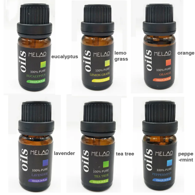 

MELAO Pure Difuser Essential Oils Essential Oils for Aromatherapy Diffuser 6pcs 10ml Gift Set Tea Tree Eucalyptus Oil