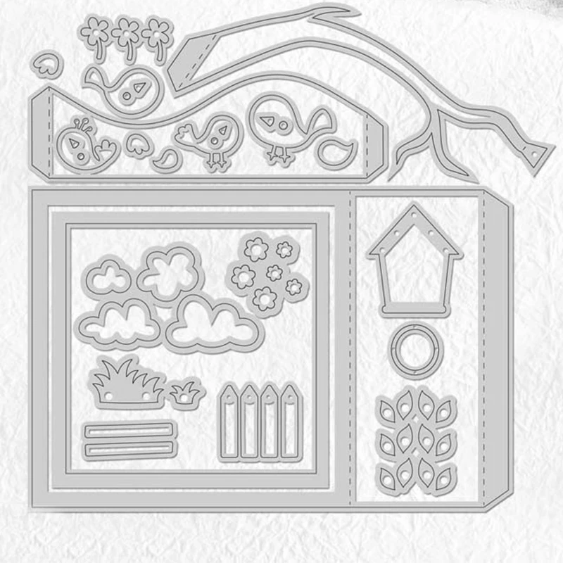 Sunny Birds Park Metal Cutting Dies For DIY Scrapbooking Photo Album Paper Cards