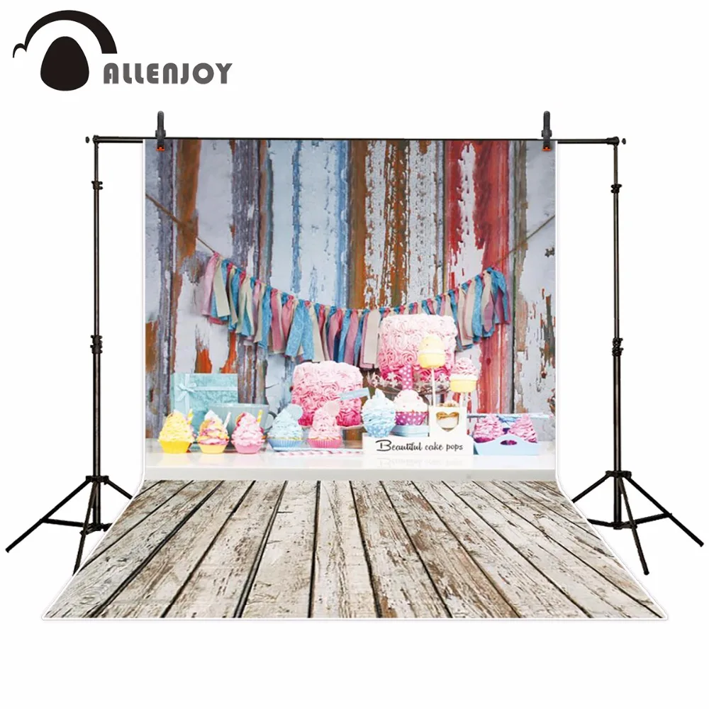 Allenjoy фон для фотостудии торт красочный милый День рождения оригинальный дизайн