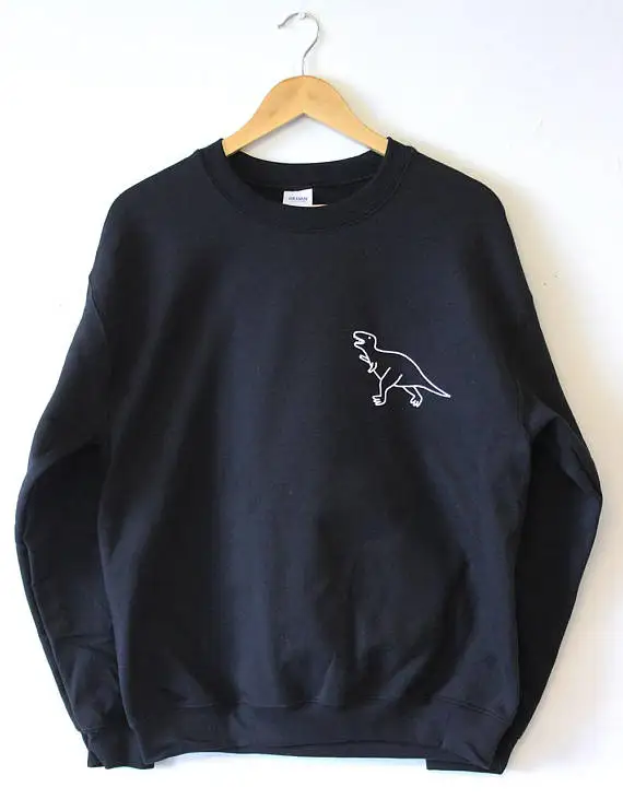 

cotton jumper Dinosaur Pocket Sweatshirts funny womens mens unisex tumblr SCREEN PRINT Soft shirt pullovers tops High Quality