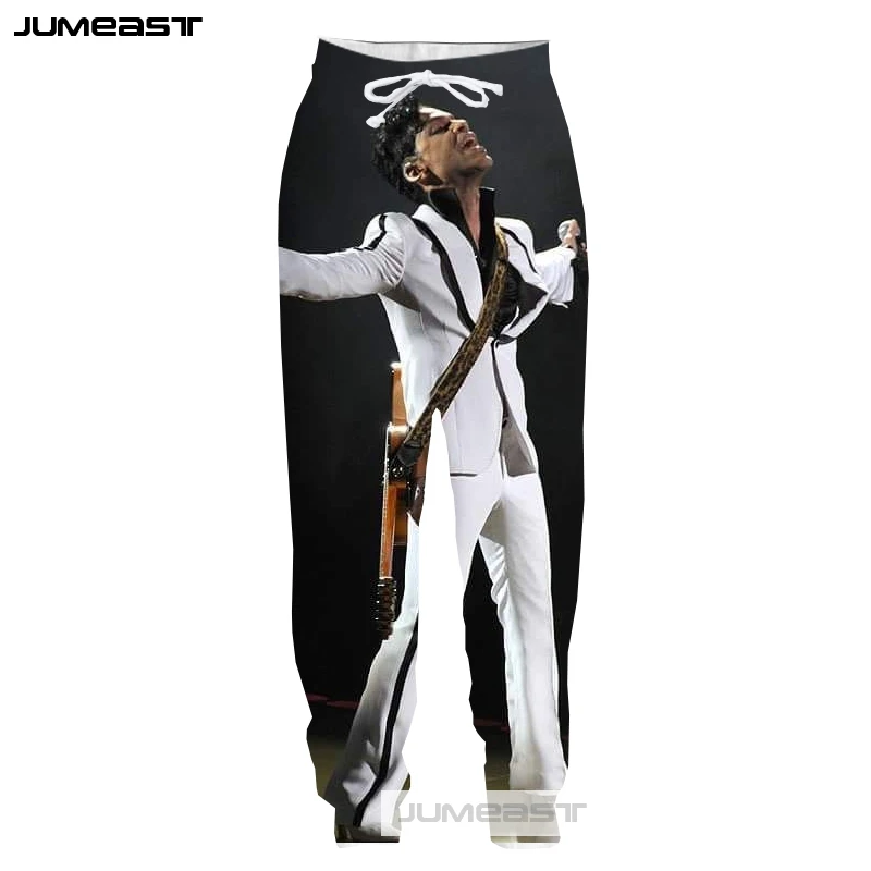 Jumeast новые модные мужские/женские штаны с 3D принтом принца Роджерса Нельсона, спортивные свободные длинные штаны, Популярные американские певицы