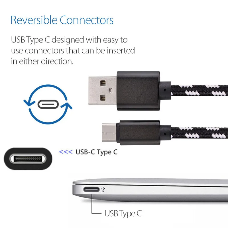 5 V 2A настенный адаптер 2 м Тип C USB Зарядное устройство провод с нейлоновой оплеткой для Samsung Galaxy S8 S9 S10 A8 huawei Коврики 20 lite P20 pro Honor; большие размеры 9, 10