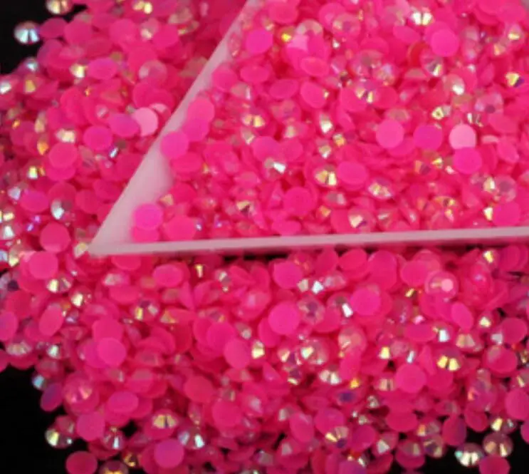 

2MM 3MM 4MM 5MM 6MM Bling Hot Pink Jelly AB Color Resin Rhinestones Hand Craft Flatback Resin Stone Garment&Nail Arts Decoration