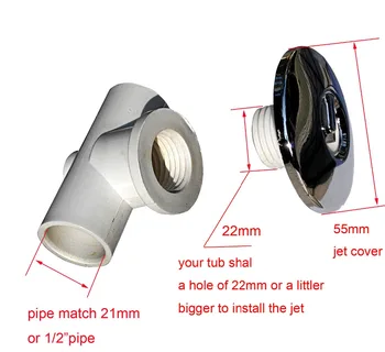 

Bathtub Mini jet back jet, massage jet nozzle mach 1/2"pipe 5528B