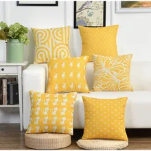 Yellow Background Deer Pattern Cushion Cover Cotton Linen Decorative Throw Pillow Cover Seat Sofa Embrace Pillow Case Home Decor Yellow Background Deer Pattern Cushion Cover Cotton Linen Decorative Throw Pillow Cover Seat Sofa Embrace Pillow Case Home Decor