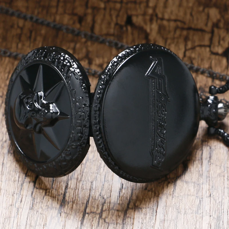 Мода крутая Горячая игра крест огонь тема черный 3D чехол Кварцевые брелок кулон карманные часы с ожерельем цепь подарок для мужчин мальчиков
