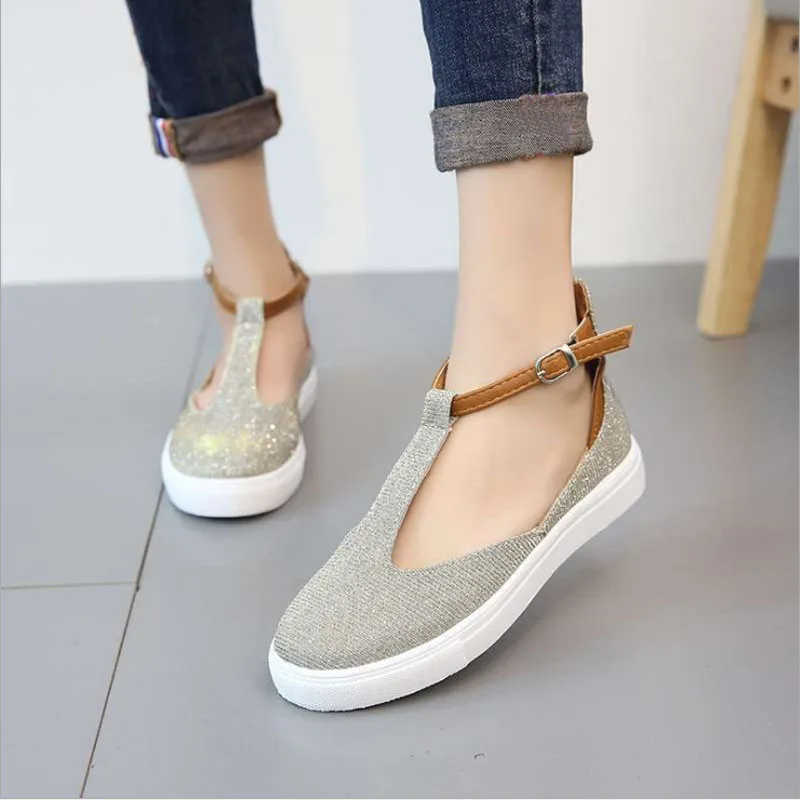 

Tangnest Women T-tied Platform Loafers 2018 Spring Summer Buckle Round Toe Shallow Casual Flat Shoes XWB174