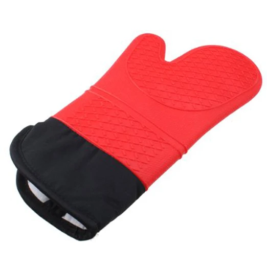 2 шт, красная силиконовая кухонная перчатка для печи, прихватка с очень длинным рукавом из парусины для гриля и барбекю