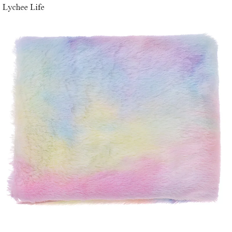 Зимняя плюшевая ткань Lychee Life радужного цвета домашний текстиль сделай сам одежда