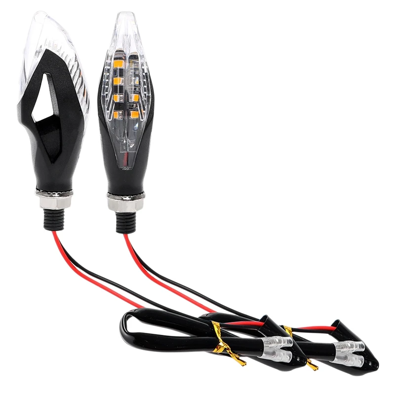 

2Pcs Motorcycle Turn Signal Light Off-Road Motorcycle 5Led Double Light Two-Color Universal Turn Signal